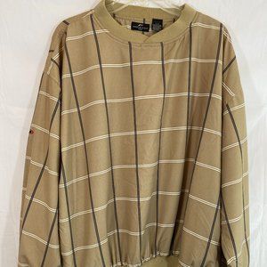 Pro Player Tour Beige Black & White Long Sleeve Golf Shirt NWOT Men's Size Large